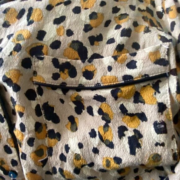 Zara Animal Print Button Down Blouse S - Picture 6 of 8